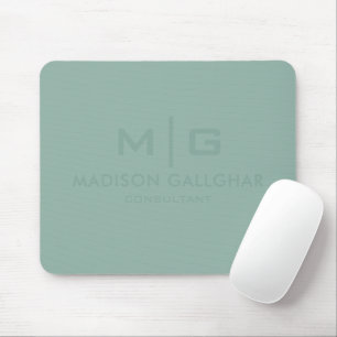Solid Soft Light Pastel Sage Moss Green Color Mouse Pad