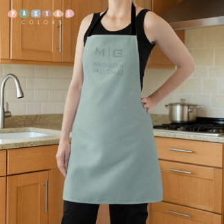 Solid Soft Light Pastel Sage Moss Green Colour Apron