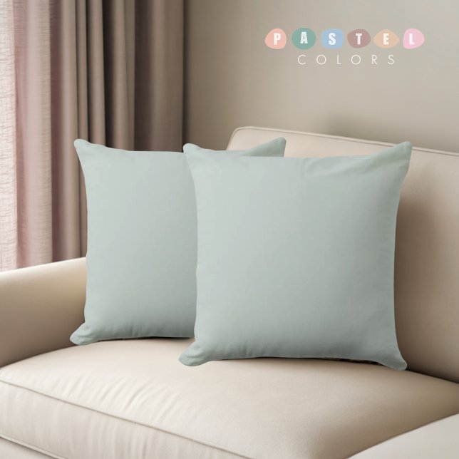Solid Soft Light Pastel Sage Moss Green Colour Cushion (Solid Soft Light Pastel Sage Moss Green Color Throw Pillow)