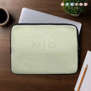 Solid Soft Light Pastel Sage Moss Green Colour Laptop Sleeve