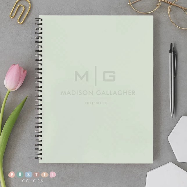 Solid Soft Light Pastel Sage Moss Green Colour Notebook (Solid Soft Light Pastel Sage Moss Green Color Notebook)