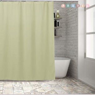 Solid Soft Light Pastel Sage Moss Green Colour Shower Curtain