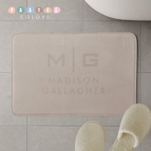 Solid Soft Light Pastel Tan Kekhi Beige Colour Bath Mat
