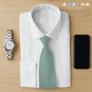Solid Soft Light Pastel Teal Blue Green Colour Tie