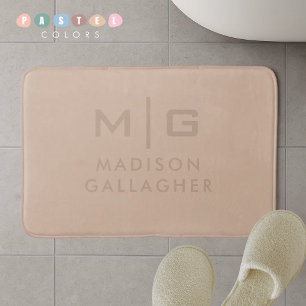 Solid Soft Light Pastel Terra Cotta Beige Colour Bath Mat