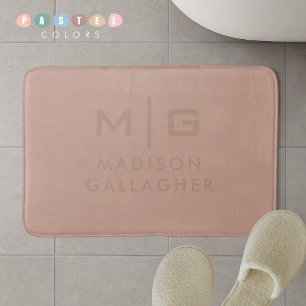 Solid Soft Light Pastel Terra Cotta Beige Colour Bath Mat