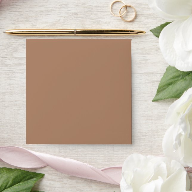 Solid Soft Mocha Brown Square Envelope (Wedding)