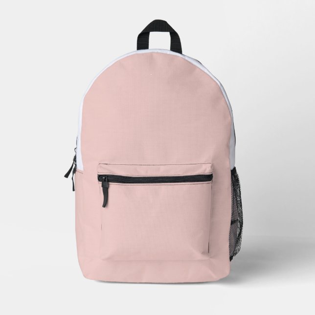 Solid Soft Pastel Pink Leggings Minimalist Athleis Printed Backpack (Front)