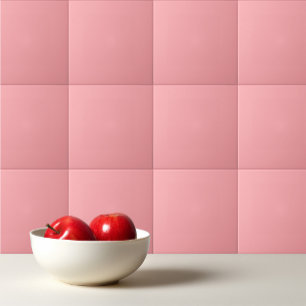 Solid soft pink ceramic tile