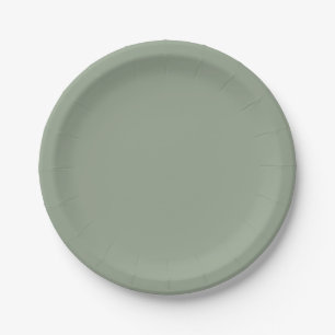 Solid Soft Sage Green Baby Shower Paper Plate