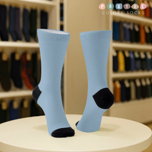 Solid Soft Sky Light Pastel Baby Blue Color  Socks