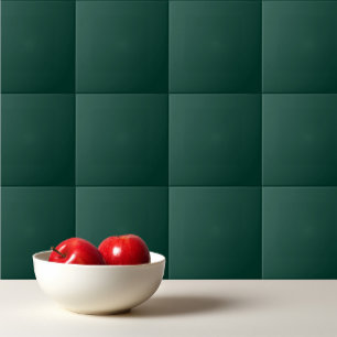 Solid spruce dark green ceramic tile