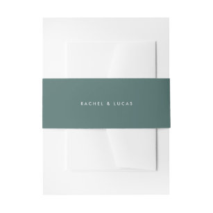 Solid Spruce Green Wedding Invitation Belly Band