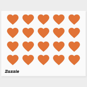 Solid squash orange heart sticker