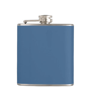 Solid steel blue hip flask
