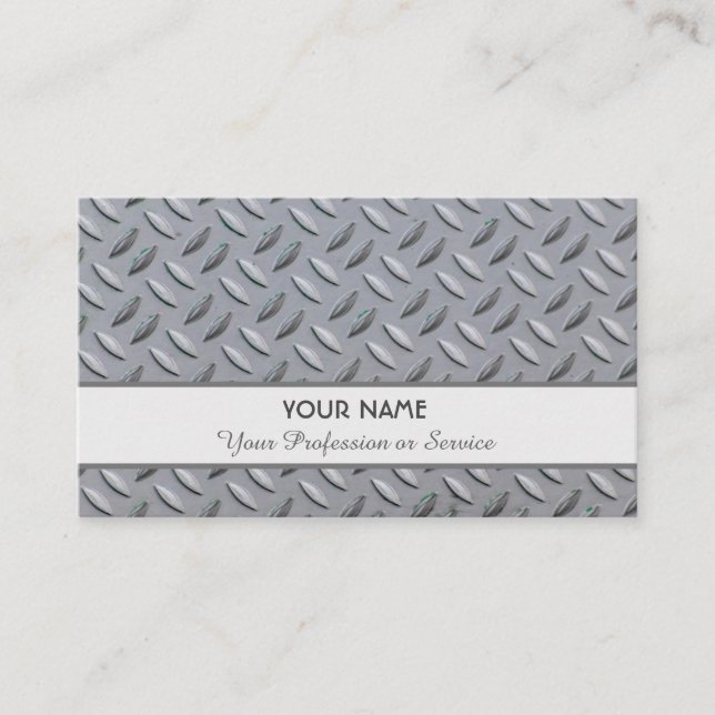 Solid steel pattern metal business card (Front)