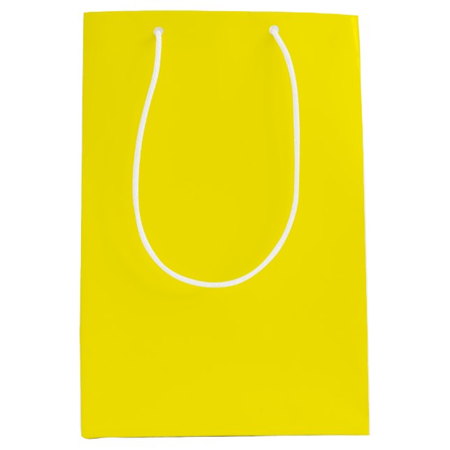 Solid Sunny Yellow Color Medium Gift Bag (Front)