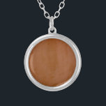 Solid Tangerine Silver Plated Necklace<br><div class="desc">Solid Tangerine. This is a solid colour made from Venetian Plaster so there are variations in tone,  yet it's still a solid colour. A solid colour works perfectly for so many products,  especially when you plan to customise it with your name or a special phrase.</div>