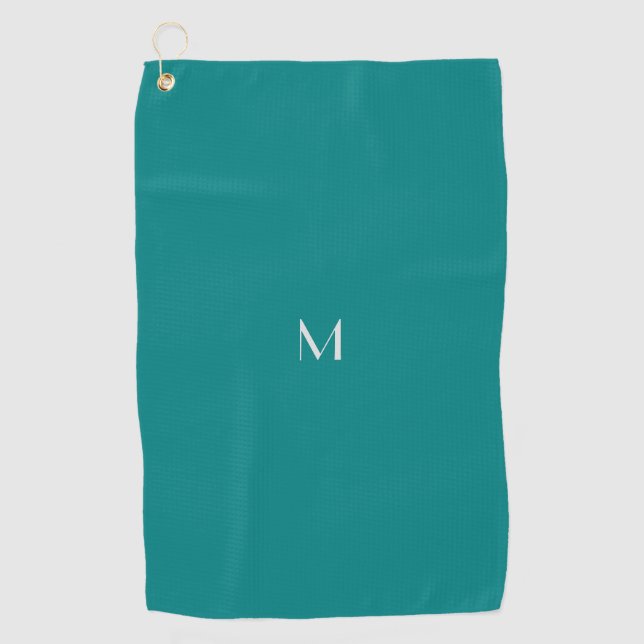 solid teal - add monogram golf towel (Front)