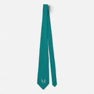 solid teal - add monogram tie