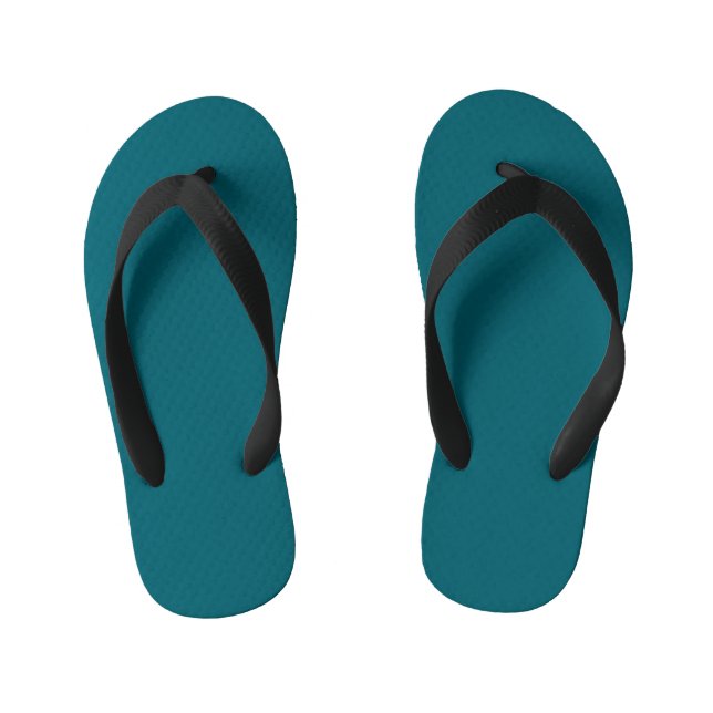 Solid teal background with a subtle texture kid's thongs (Footbed)