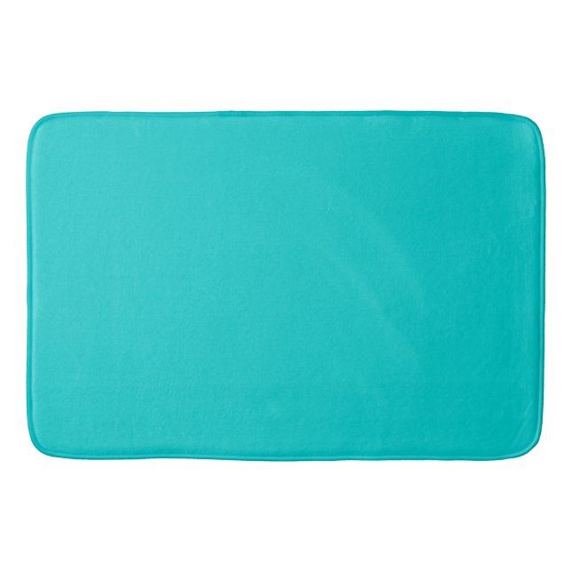 Solid teal blue bath mat (Front)