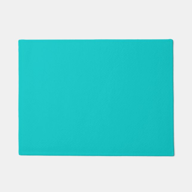 Solid teal blue doormat (Front)