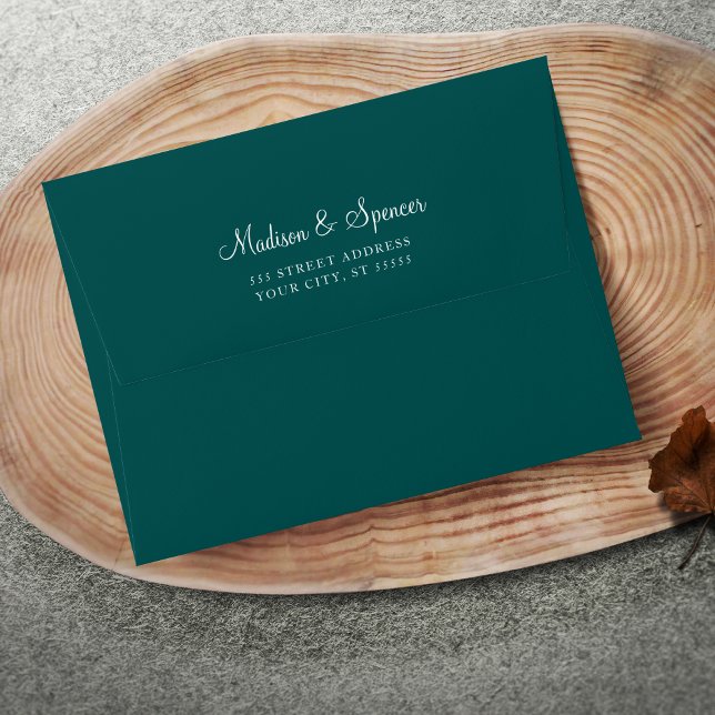 Solid Teal Blue Green Wedding 5x7 Envelope (Creator Uploaded)