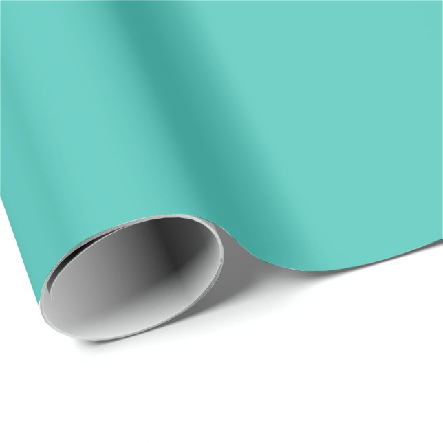 Solid Teal Matte Wrapping Paper (Roll Corner)