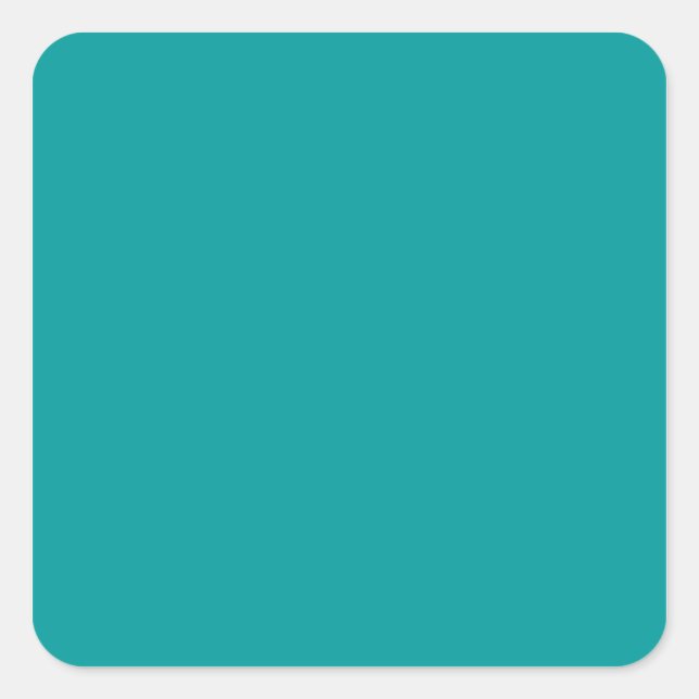 Solid Turquoise 009999 Colour Background Square Sticker (Front)