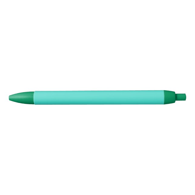 Solid Turquoise Colour Stylish Black Ink Pen (Front)
