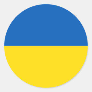 Solid Ukraine Flag Colours Classic Round Sticker