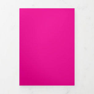 Solid Vibrant Magenta bg   Bold Modern Look Tri-Fold Invitation