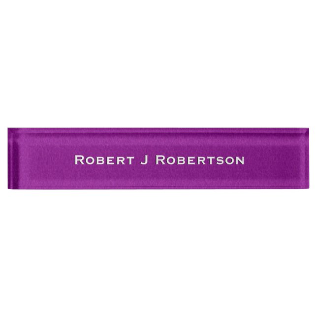 Solid Violet Personalised Nameplate (Front)