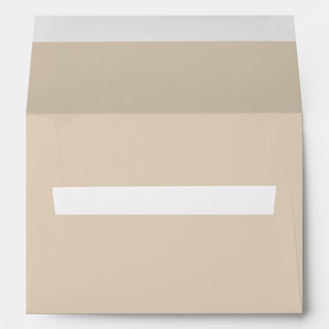 Solid Warm Sand Wedding Stationary Envelope (Back (Bottom))