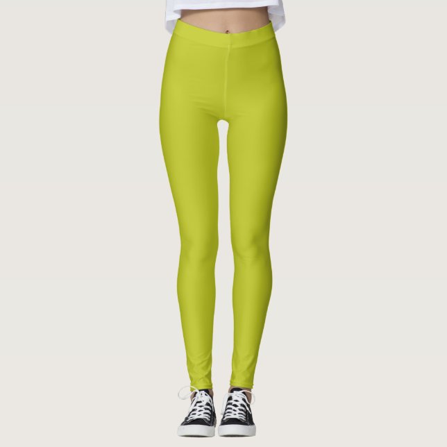 Solid wasabi green leggings (Front)