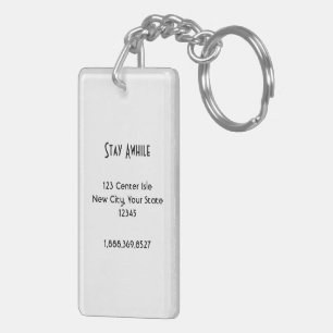Solid White Custom Business Key Ring