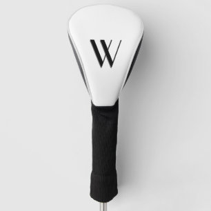 Solid White Initialised Golf Head Cover
