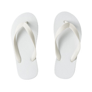 Solid White Kid's Thongs