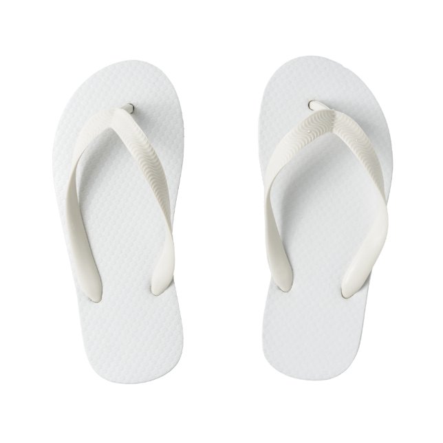 Solid White Kid's Thongs (Footbed)