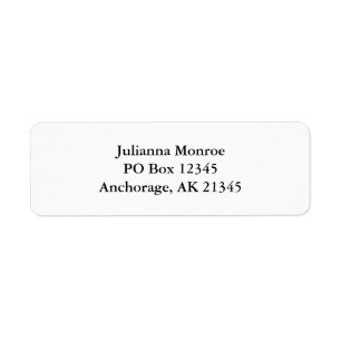 Solid White Return Address Label