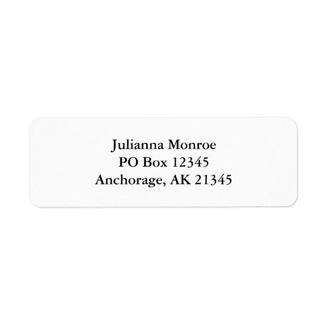Solid White Return Address Label (Front)
