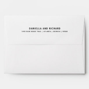 Solid White Wedding Return Address Envelope