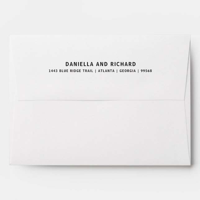 Solid White Wedding Return Address Envelope (Back (Top Flap))