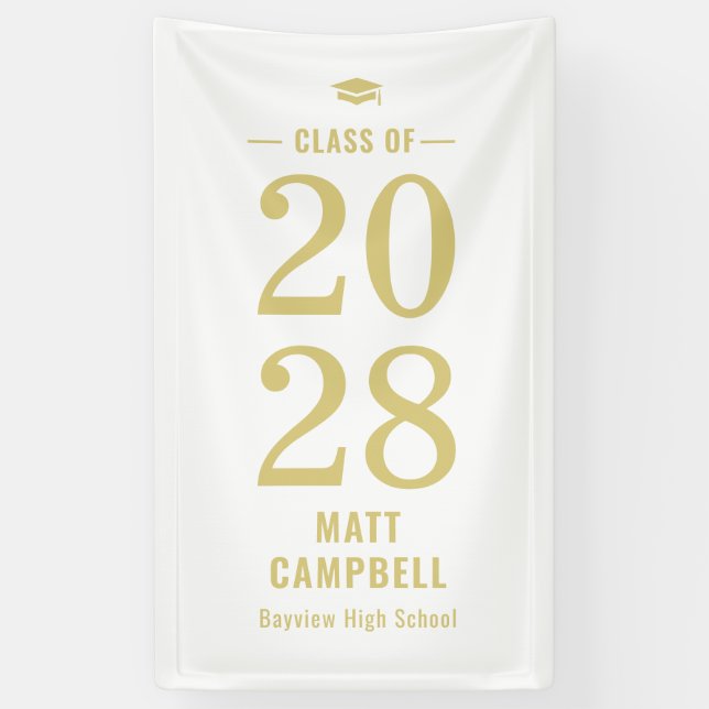 Solid Year EDITABLE COLOR Graduation Banner (Vertical)