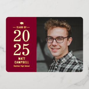 Solid Year Foil Graduation Invitation Foil Invitat