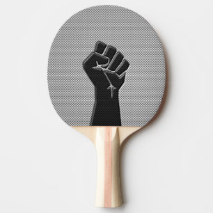 Solidarity Fist Carbon Fibre Decor Style Ping Pong Paddle