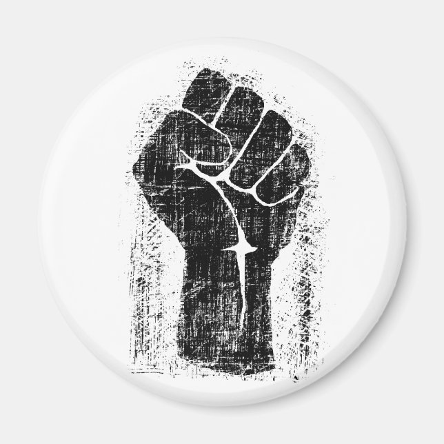 Solidarity Fist Grunge Distressed Style Magnet (Front)