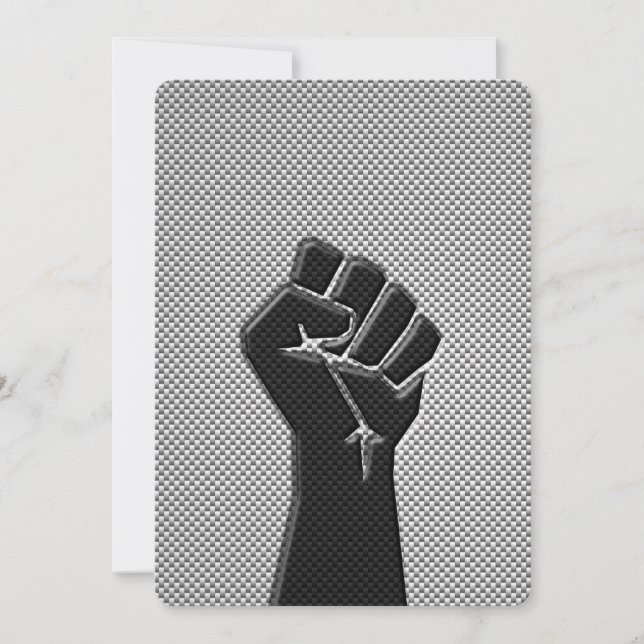 Solidarity Fist in Carbon Fibre Print Style (Front)