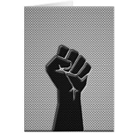 Solidarity Fist in Carbon Fibre Print Style